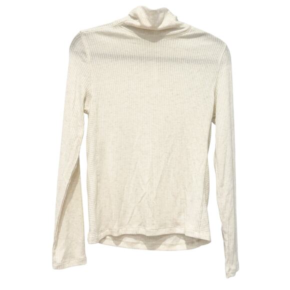 Madewell Women's Marlow White Ribbed Turtleneck Long-Sleeve Tee Size M NWT - Picture 7 of 12